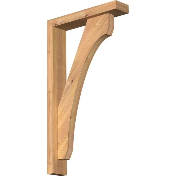 Legacy Block Smooth Bracket w/ Offset Brace, Western Red Cedar, 3 1/2